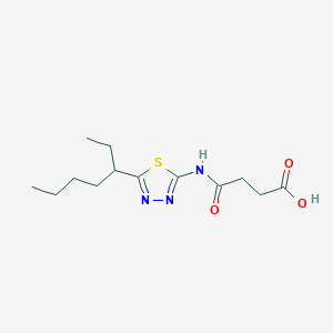 molecular formula C13H21N3O3S B4655702 4-{[5-(1-ethylpentyl)-1,3,4-thiadiazol-2-yl]amino}-4-oxobutanoic acid 