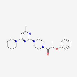 molecular formula C23H31N5O2 B4655707 4-methyl-2-[4-(2-phenoxypropanoyl)-1-piperazinyl]-6-(1-piperidinyl)pyrimidine 