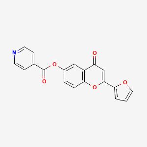 molecular formula C19H11NO5 B4655712 2-(2-furyl)-4-oxo-4H-chromen-6-yl isonicotinate 