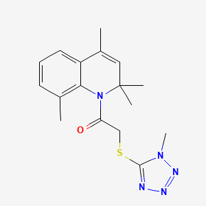 molecular formula C17H21N5OS B4655716 2,2,4,8-tetramethyl-1-{[(1-methyl-1H-tetrazol-5-yl)thio]acetyl}-1,2-dihydroquinoline 