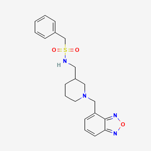 molecular formula C20H24N4O3S B4655721 N-{[1-(2,1,3-benzoxadiazol-4-ylmethyl)-3-piperidinyl]methyl}-1-phenylmethanesulfonamide 