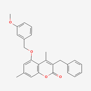 molecular formula C26H24O4 B4655723 3-benzyl-5-[(3-methoxybenzyl)oxy]-4,7-dimethyl-2H-chromen-2-one 