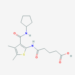 molecular formula C17H24N2O4S B4655730 5-({3-[(cyclopentylamino)carbonyl]-4,5-dimethyl-2-thienyl}amino)-5-oxopentanoic acid 