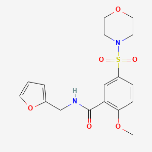 molecular formula C17H20N2O6S B4655753 N-(2-furylmethyl)-2-methoxy-5-(4-morpholinylsulfonyl)benzamide 