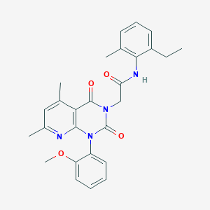 molecular formula C27H28N4O4 B4655776 N-(2-ethyl-6-methylphenyl)-2-[1-(2-methoxyphenyl)-5,7-dimethyl-2,4-dioxo-1,4-dihydropyrido[2,3-d]pyrimidin-3(2H)-yl]acetamide 