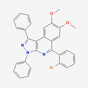 molecular formula C30H22BrN3O2 B4655787 5-(2-bromophenyl)-7,8-dimethoxy-1,3-diphenyl-3H-pyrazolo[3,4-c]isoquinoline 