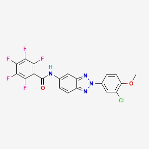molecular formula C20H10ClF5N4O2 B4655803 N-[2-(3-chloro-4-methoxyphenyl)-2H-1,2,3-benzotriazol-5-yl]-2,3,4,5,6-pentafluorobenzamide 