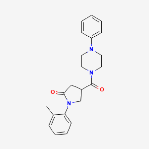 molecular formula C22H25N3O2 B4655838 1-(2-methylphenyl)-4-[(4-phenylpiperazin-1-yl)carbonyl]pyrrolidin-2-one 