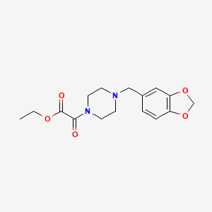 molecular formula C16H20N2O5 B4655865 ethyl [4-(1,3-benzodioxol-5-ylmethyl)-1-piperazinyl](oxo)acetate 