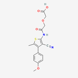 molecular formula C17H16N2O5S B4655876 (2-{[3-cyano-4-(4-methoxyphenyl)-5-methyl-2-thienyl]amino}-2-oxoethoxy)acetic acid 