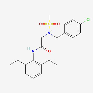 molecular formula C20H25ClN2O3S B4655881 N~2~-(4-chlorobenzyl)-N~1~-(2,6-diethylphenyl)-N~2~-(methylsulfonyl)glycinamide 