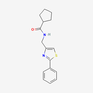 N-[(2-phenyl-1,3-thiazol-4-yl)methyl]cyclopentanecarboxamide