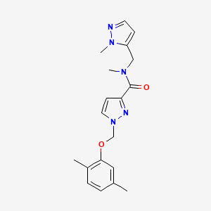 molecular formula C19H23N5O2 B4655890 1-[(2,5-dimethylphenoxy)methyl]-N-methyl-N-[(1-methyl-1H-pyrazol-5-yl)methyl]-1H-pyrazole-3-carboxamide 