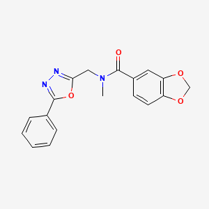 molecular formula C18H15N3O4 B4655898 N-methyl-N-[(5-phenyl-1,3,4-oxadiazol-2-yl)methyl]-1,3-benzodioxole-5-carboxamide 