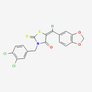 molecular formula C18H11Cl2NO3S2 B4655905 5-(1,3-benzodioxol-5-ylmethylene)-3-(3,4-dichlorobenzyl)-2-thioxo-1,3-thiazolidin-4-one 