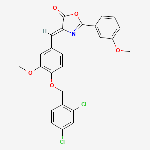 molecular formula C25H19Cl2NO5 B4655938 4-{4-[(2,4-dichlorobenzyl)oxy]-3-methoxybenzylidene}-2-(3-methoxyphenyl)-1,3-oxazol-5(4H)-one 