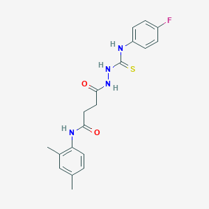 molecular formula C19H21FN4O2S B465594 N-(2,4-dimethylphenyl)-N'-{[(4-fluorophenyl)carbamothioyl]amino}butanediamide CAS No. 315671-25-1