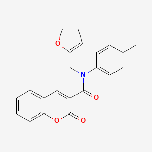 molecular formula C22H17NO4 B4655944 N-(2-furylmethyl)-N-(4-methylphenyl)-2-oxo-2H-chromene-3-carboxamide 