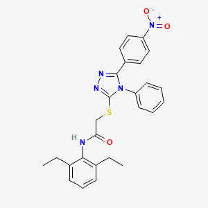molecular formula C26H25N5O3S B4656000 N-(2,6-diethylphenyl)-2-{[5-(4-nitrophenyl)-4-phenyl-4H-1,2,4-triazol-3-yl]thio}acetamide 