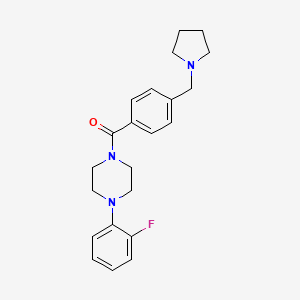 molecular formula C22H26FN3O B4656005 1-(2-fluorophenyl)-4-[4-(1-pyrrolidinylmethyl)benzoyl]piperazine 