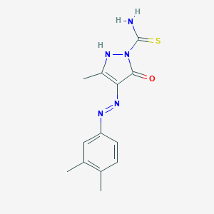 molecular formula C13H15N5OS B465601 4-[(3,4-dimethylphenyl)hydrazono]-3-methyl-5-oxo-4,5-dihydro-1H-pyrazole-1-carbothioamide 