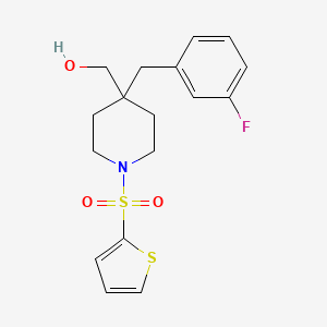 molecular formula C17H20FNO3S2 B4656025 [4-(3-fluorobenzyl)-1-(2-thienylsulfonyl)-4-piperidinyl]methanol 