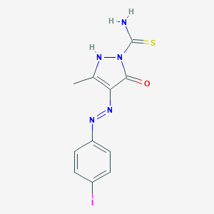 molecular formula C11H10IN5OS B465603 4-[(4-iodophenyl)hydrazono]-3-methyl-5-oxo-4,5-dihydro-1H-pyrazole-1-carbothioamide 