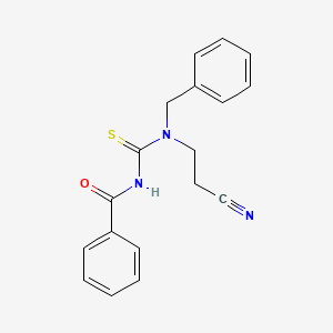 molecular formula C18H17N3OS B4656034 N-{[benzyl(2-cyanoethyl)amino]carbonothioyl}benzamide 