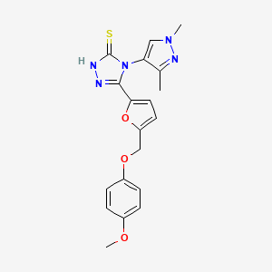 molecular formula C19H19N5O3S B4656037 4-(1,3-dimethyl-1H-pyrazol-4-yl)-5-{5-[(4-methoxyphenoxy)methyl]-2-furyl}-4H-1,2,4-triazole-3-thiol 