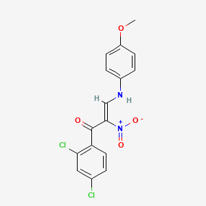 molecular formula C16H12Cl2N2O4 B4656038 1-(2,4-dichlorophenyl)-3-[(4-methoxyphenyl)amino]-2-nitro-2-propen-1-one 