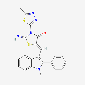molecular formula C22H17N5OS2 B4656047 2-imino-5-[(1-methyl-2-phenyl-1H-indol-3-yl)methylene]-3-(5-methyl-1,3,4-thiadiazol-2-yl)-1,3-thiazolidin-4-one 