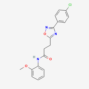 molecular formula C18H16ClN3O3 B4656075 3-[3-(4-chlorophenyl)-1,2,4-oxadiazol-5-yl]-N-(2-methoxyphenyl)propanamide 