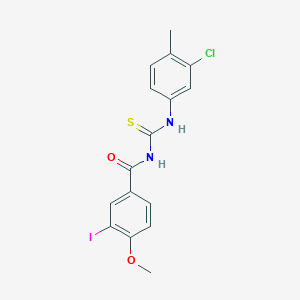 molecular formula C16H14ClIN2O2S B4656113 N-{[(3-chloro-4-methylphenyl)amino]carbonothioyl}-3-iodo-4-methoxybenzamide 