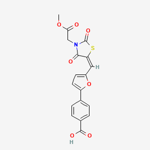 molecular formula C18H13NO7S B4656121 4-(5-{[3-(2-methoxy-2-oxoethyl)-2,4-dioxo-1,3-thiazolidin-5-ylidene]methyl}-2-furyl)benzoic acid 