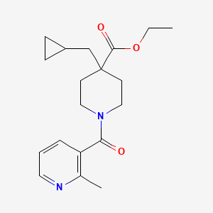 molecular formula C19H26N2O3 B4656125 ethyl 4-(cyclopropylmethyl)-1-[(2-methyl-3-pyridinyl)carbonyl]-4-piperidinecarboxylate 