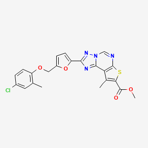 molecular formula C22H17ClN4O4S B4656126 methyl 2-{5-[(4-chloro-2-methylphenoxy)methyl]-2-furyl}-9-methylthieno[3,2-e][1,2,4]triazolo[1,5-c]pyrimidine-8-carboxylate 
