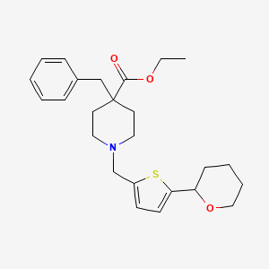 ethyl 4-benzyl-1-{[5-(tetrahydro-2H-pyran-2-yl)-2-thienyl]methyl}-4-piperidinecarboxylate