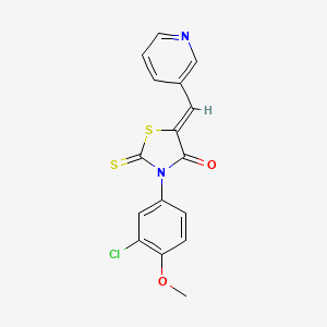 molecular formula C16H11ClN2O2S2 B4656216 3-(3-chloro-4-methoxyphenyl)-5-(3-pyridinylmethylene)-2-thioxo-1,3-thiazolidin-4-one 