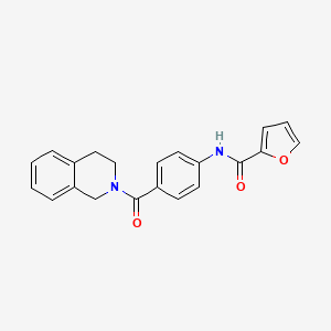 molecular formula C21H18N2O3 B4656247 N-[4-(3,4-dihydro-2(1H)-isoquinolinylcarbonyl)phenyl]-2-furamide 