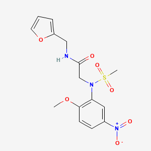 molecular formula C15H17N3O7S B4656249 N~1~-(2-furylmethyl)-N~2~-(2-methoxy-5-nitrophenyl)-N~2~-(methylsulfonyl)glycinamide 