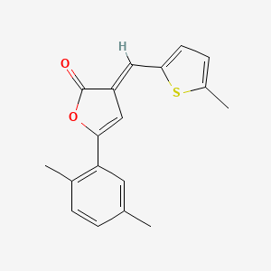 molecular formula C18H16O2S B4656271 5-(2,5-dimethylphenyl)-3-[(5-methyl-2-thienyl)methylene]-2(3H)-furanone 