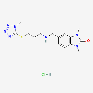 molecular formula C15H22ClN7OS B4656273 1,3-dimethyl-5-[({3-[(1-methyl-1H-tetrazol-5-yl)thio]propyl}amino)methyl]-1,3-dihydro-2H-benzimidazol-2-one hydrochloride 