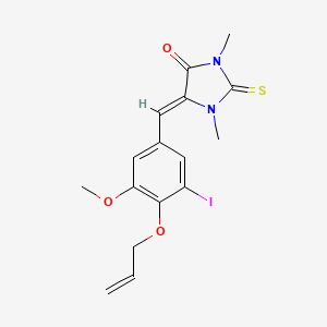 molecular formula C16H17IN2O3S B4656298 5-[4-(allyloxy)-3-iodo-5-methoxybenzylidene]-1,3-dimethyl-2-thioxo-4-imidazolidinone 