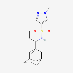 molecular formula C17H27N3O2S B4656308 N-[1-(1-adamantyl)propyl]-1-methyl-1H-pyrazole-4-sulfonamide 