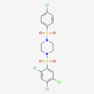 molecular formula C16H14Cl4N2O4S2 B4656326 1-[(4-chlorophenyl)sulfonyl]-4-[(2,4,5-trichlorophenyl)sulfonyl]piperazine 