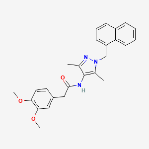 molecular formula C26H27N3O3 B4656340 2-(3,4-dimethoxyphenyl)-N-[3,5-dimethyl-1-(1-naphthylmethyl)-1H-pyrazol-4-yl]acetamide 