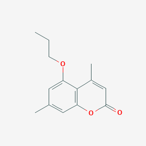 molecular formula C14H16O3 B4656363 4,7-dimethyl-5-propoxy-2H-chromen-2-one 