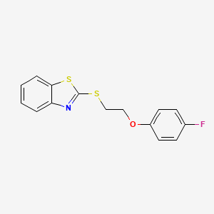 molecular formula C15H12FNOS2 B4656373 2-{[2-(4-fluorophenoxy)ethyl]thio}-1,3-benzothiazole 