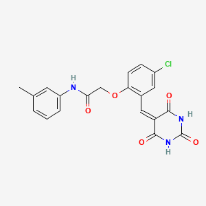 molecular formula C20H16ClN3O5 B4656390 2-{4-chloro-2-[(2,4,6-trioxotetrahydro-5(2H)-pyrimidinylidene)methyl]phenoxy}-N-(3-methylphenyl)acetamide 