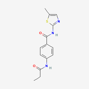 molecular formula C14H15N3O2S B4656395 N-(5-methyl-1,3-thiazol-2-yl)-4-(propionylamino)benzamide 